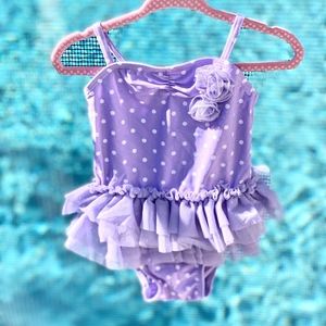 NEW 12-18 baby girl suit w/ matching flip flops !